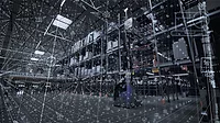 Futuristic warehouse and logistics Concept vision of futuristic warehouse and logistics.