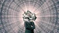 Man with Money over Head