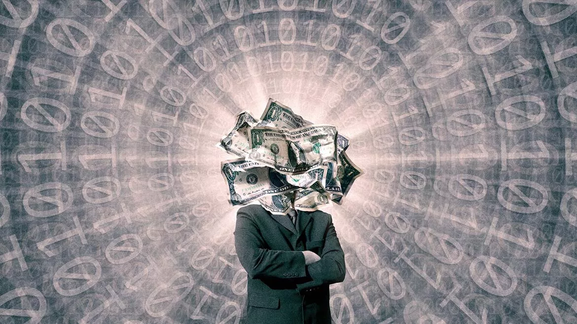 Man with Money over Head
