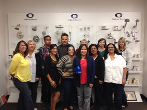 California Faucetsâ?? customer service team with the DPHA award.