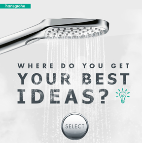Social media campaign focuses on Hansgrohe Select shower products.
