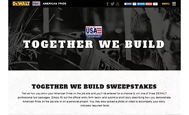 DeWalt asks contractors and construction professionals to show their American pride for nationwide sweepstakes.