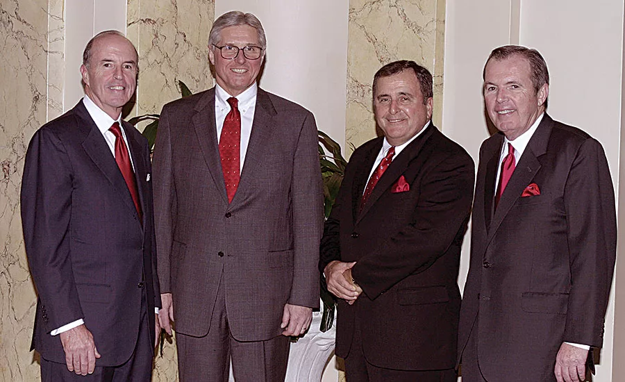 From left: Joe Swan, Parker Wheat, George Simas and Tom Swan Jr. Simas also enjoyed a successful run at manufacturers rep firm Emerson-Swan