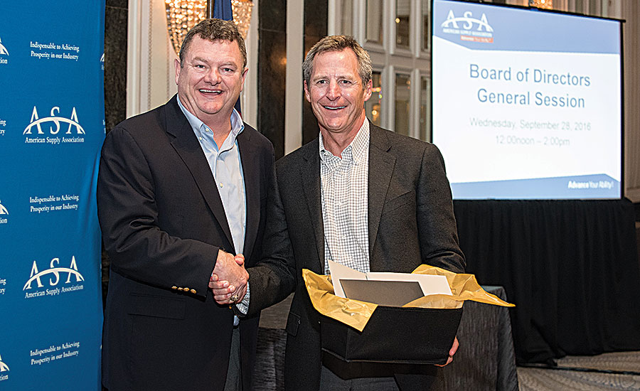 ASA President Tim Milford (left) with ASA Chairman of the Board Rick Fantham during ASA's Board of Directors meeting