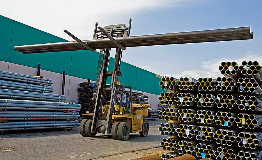 Santa Fe Springs, Calif., pipe yard at Kelly Pipe; pipe, valves, fittings; Industrial PVF master distributor