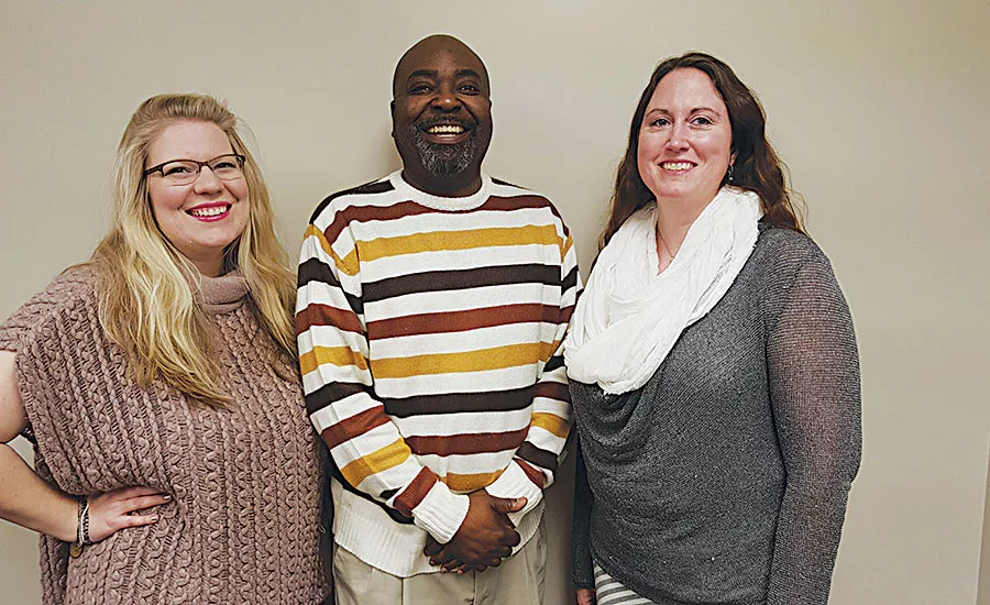 Service Metal’s Charlotte location, sales staff members, from left: Laura Lagraba, John Curbeam and Tamaura Adair
