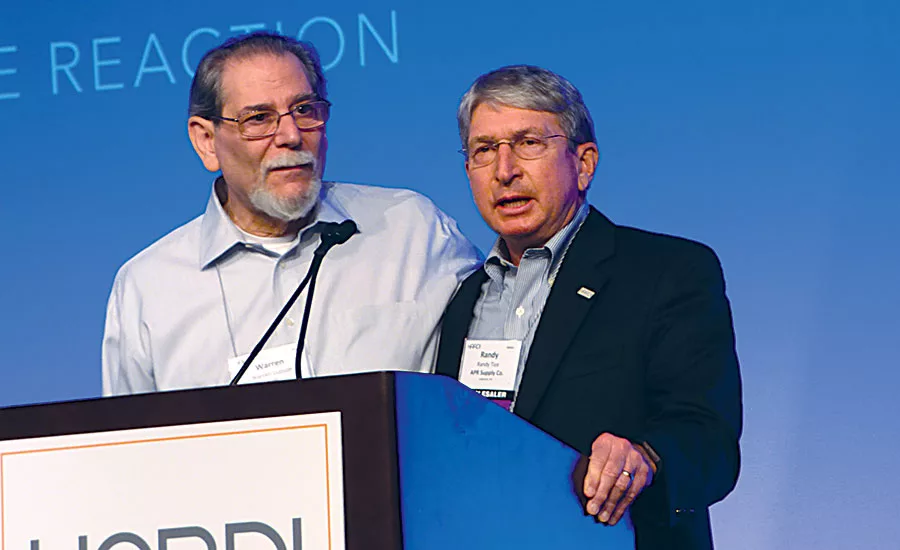 APR Supply’s Randy Tice (right) and AHRI’s Warren Lupson