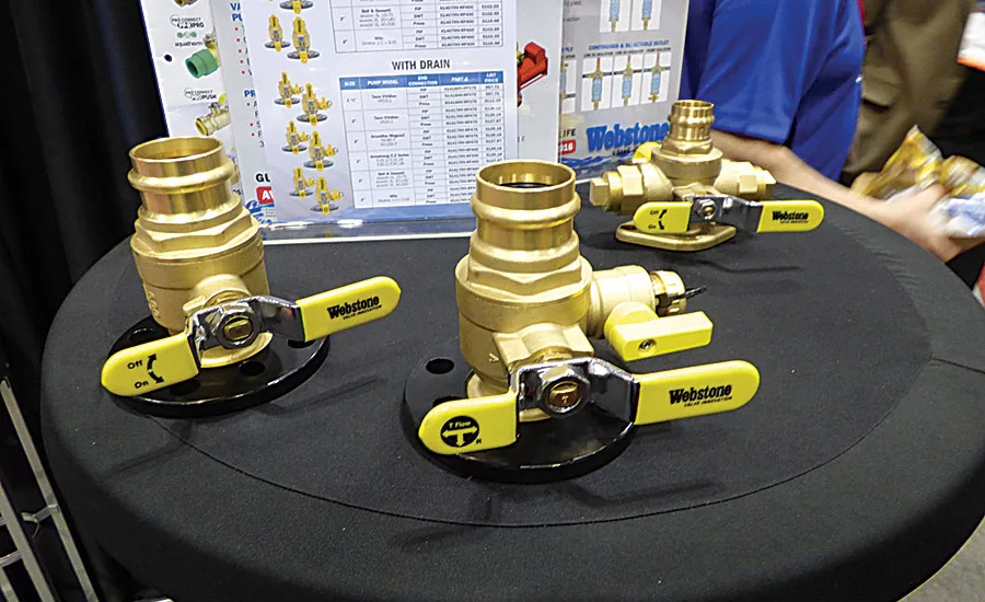 Webstone’s Isolator valve booth; boiler, water heater, Dan Holohan, John Siegenthaler, AHR Expo