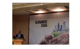 Italian architect Massimo Roj addresses the Klimahouse China Congress May 31