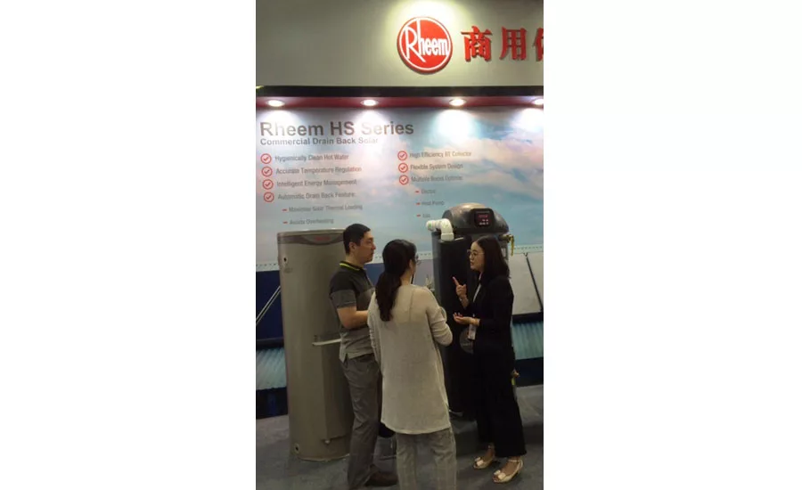 Rheem displays its water-heating products to visitors at ISH China/CIHE
