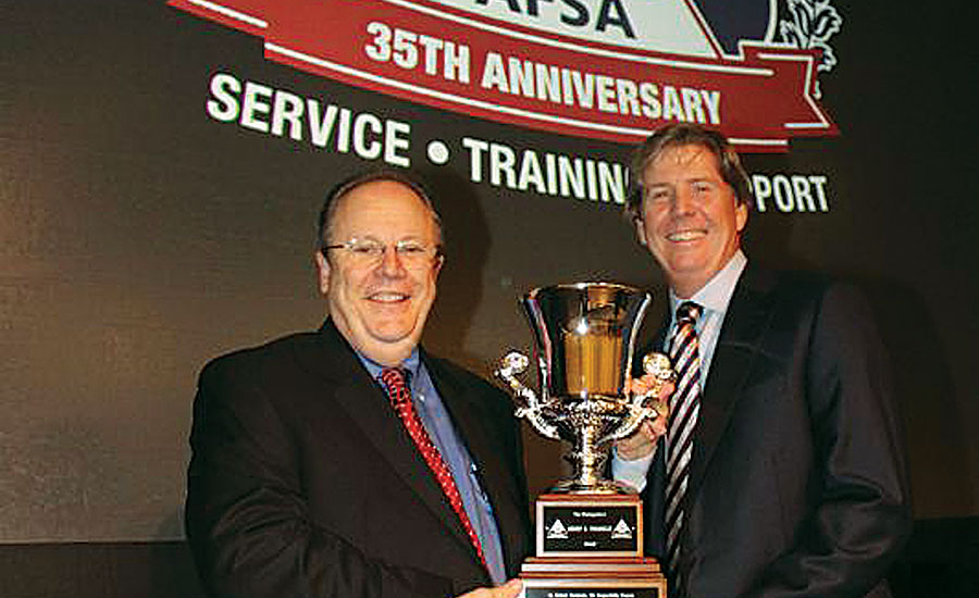 Steve Muncy (left) of the American Fire Sprinkler Association