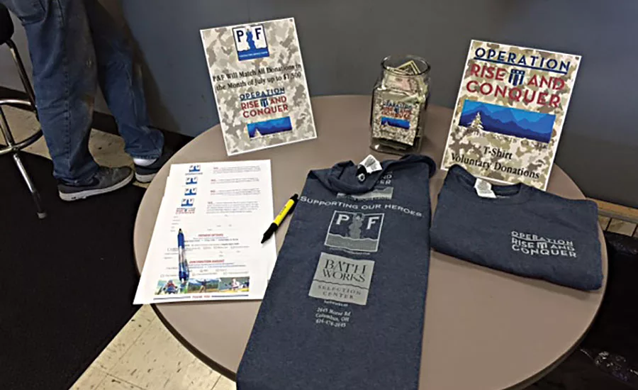 Columbus, Ohio-based Plumbers & Factories Supplies recently donated $3,200 to the Operation Rise and Conquer program