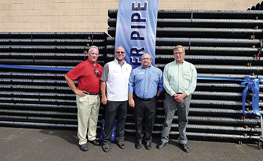 From left: David Jones (VP sales, Wade), Sterling Bowman (VP sales, Tyler Pipe), Thad Hicks (general sales manager, Tyler Pipe) and Greg Simmons (GM, Tyler Pipe)