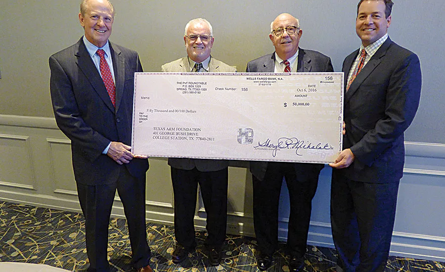 Representing the university at the PVF Roundtable were Russell Dunlavy (far right) and Dr. Joseph Tedesco (far left)