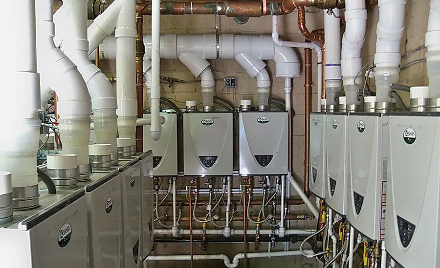 commercial tankless rack system and vent kit
