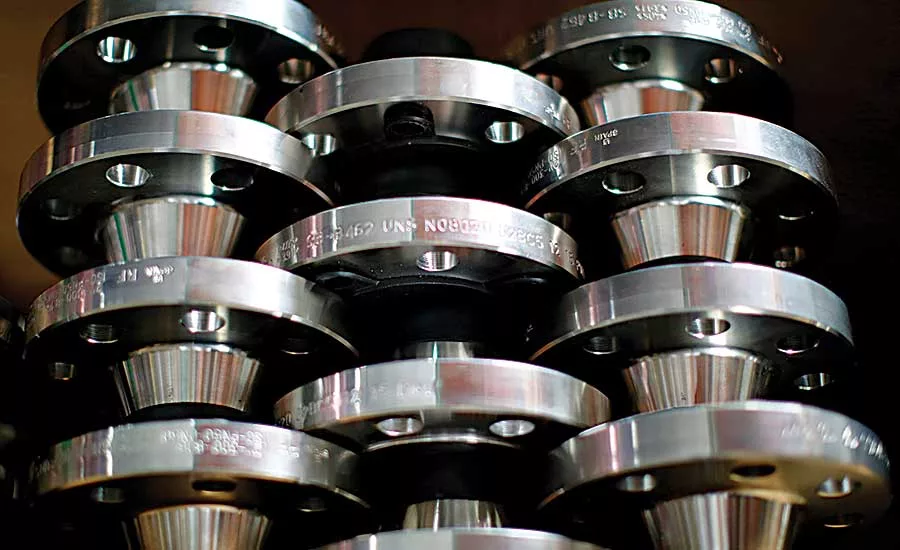 MultAlloy primarily stocks stainless-steel pipe, flanges (pictured) and fittings