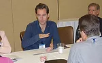 Charles D. Sheehy’s Jeff Camuso makes a point during the first-time attendees briefing