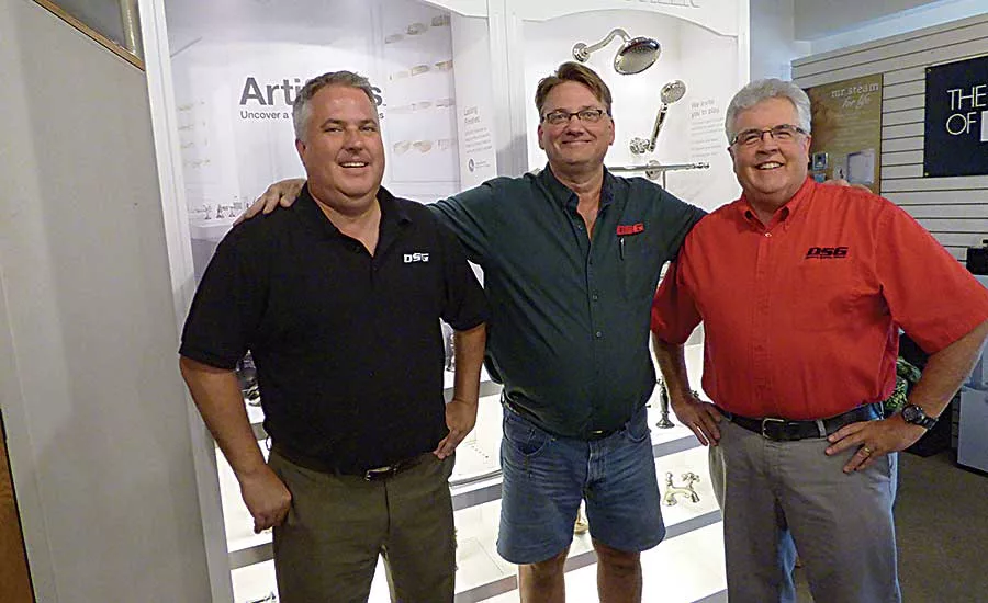 Rochester branch employees Tim Glander (account manager), Jeff Seidel (counter sales) and Jon Jacobson