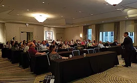 Fredric Lucas, CEO of Prima Ressource, offers Forté summer meeting attendees advice