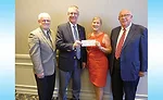 PVF Roundtable President Joe Pro with San Jacinto College officials Kevin Morris and Ruth Keenan and PVF Roundtable Vice President Harold Armstrong