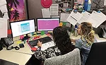 Kara Burns and Kayla O'Reilly Work on an ASA University Course