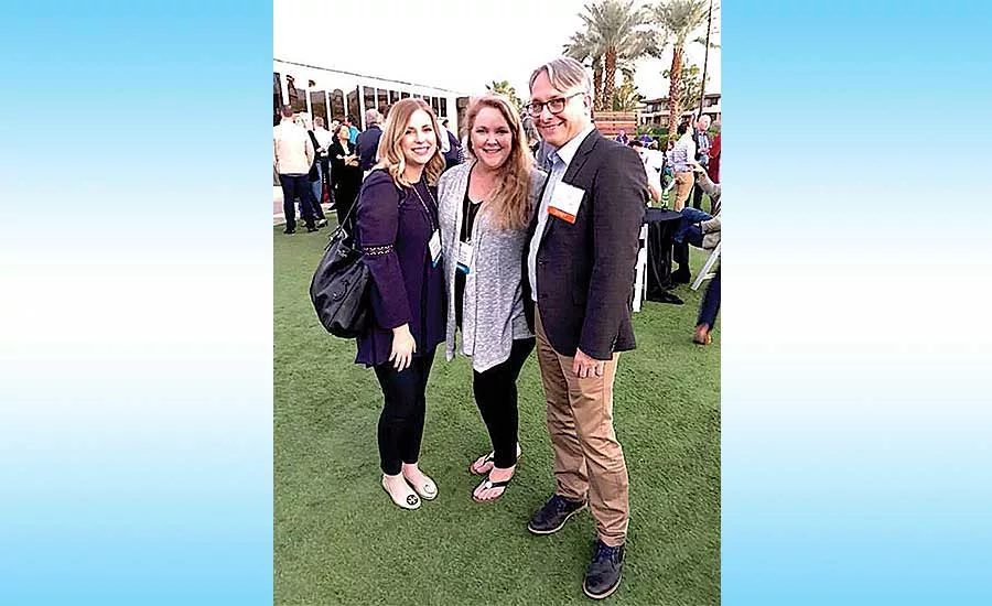 LPG Executive Director Jeff MacDowell (right) with Brittany Miller (left) and Christy Ellis of Sandpiper Supply