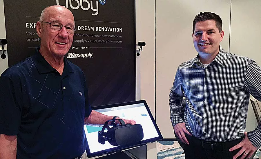 Winsupply National Manager of Showrooms Daryn Cherry (right) shows off Libby