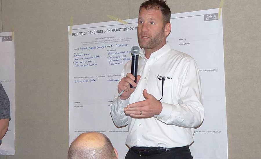 Galloup’s Mark Wassink makes a point during ASA’s Winter Leadership Meeting on Paradise Island, Bahamas