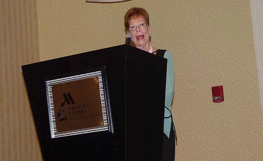 Former SWA President Dottie Ramsey (retired, Modern Supply) talks at last year’s SWA Convention