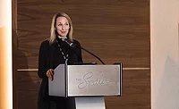 sht0219_ADDecorativeBrands_Poehling Gerhard’s COO Katie Poehling-Seymour talks during AD’s recent Decorative Brands conference