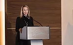 Gerhard’s COO Katie Poehling-Seymour talks during AD’s recent Decorative Brands conference