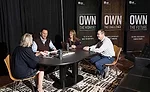 AD Decorative Brands’ Linda Hoff (left) and Stephanie Ewing (third from left) meet