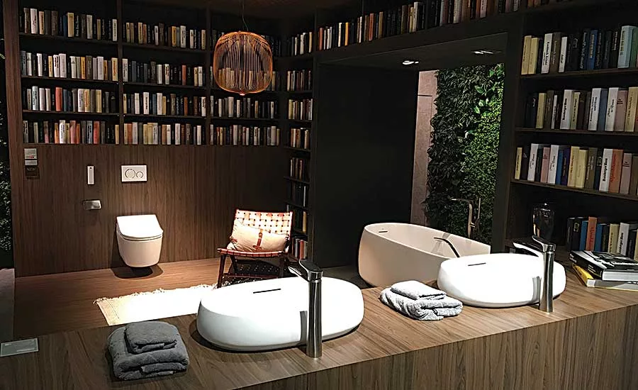 A bathroom in your home library