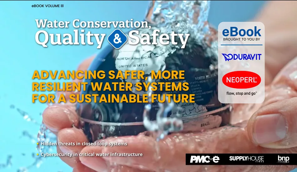 Water Conservation eBook 2025 900x550 showing hands holding a globe under running water.